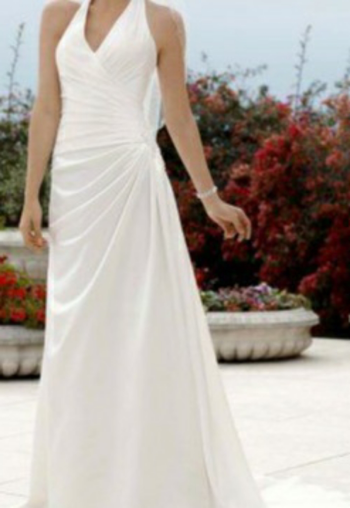 David's Bridal Halter Bodiced Wedding Gown Size 10